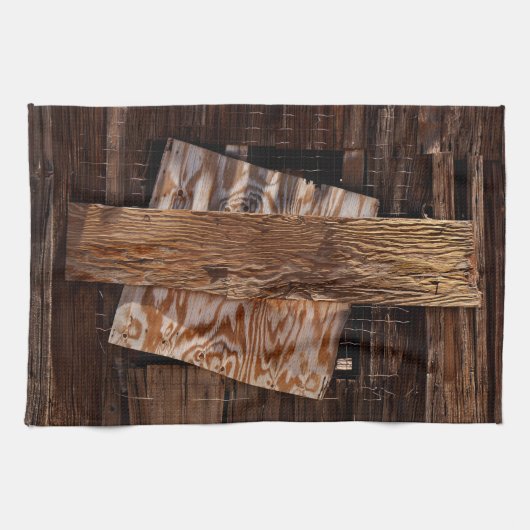 Het oude Wooden House-venster van de hand gedaan Theedoek (Horizontaal)