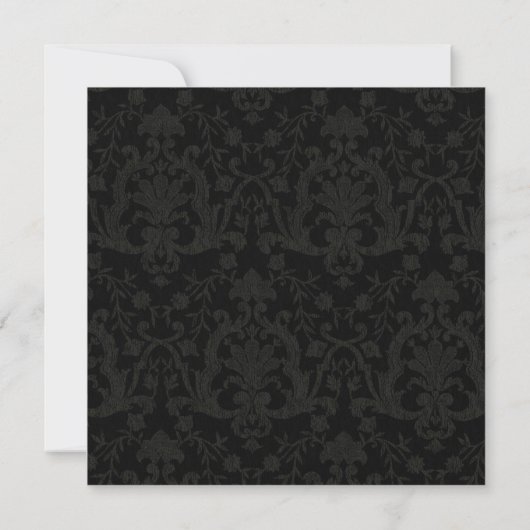 Het ouderwetse Black Damask lijst zegt vernieuwing Kaart (Achterkant)