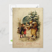 Het ouderwetse Briefkaart van de Kerstman (Voorkant / Achterkant)