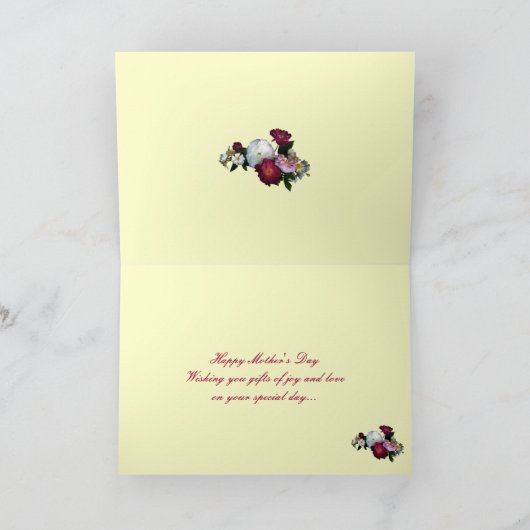 Het ouderwetse Moederdag van Rozen Kaart (Binnen)
