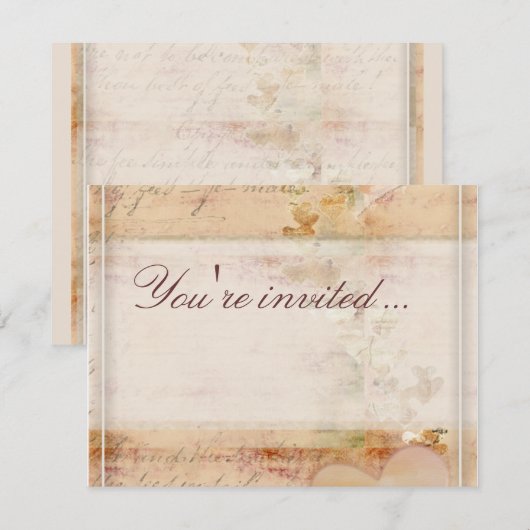 Het ouderwetse vintonijnse huwelijksontwerp kaart (Voorkant / Achterkant)