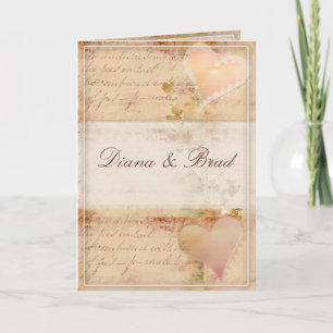 Het ouderwetse vintonijnse huwelijksontwerp notitiekaartje