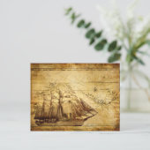 Het oudste Wereldkaart schip Briefkaart (Staand voorkant)