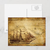 Het oudste Wereldkaart schip Briefkaart (Voorkant / Achterkant)