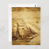 Het oudste Wereldkaart schip Briefkaart (Voorkant / Achterkant)