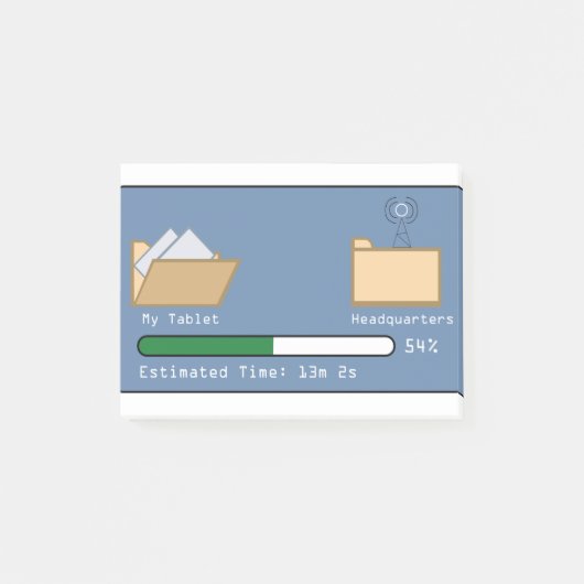 Het overbrengen van dossiers van één omslag aan ee post-it® notes (Voorkant)