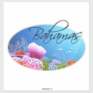 Het overdrukplaatje van de Bahamas Sticker