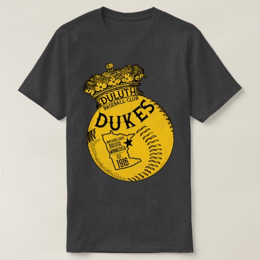 Het overgebleven Duluth Dukes honkbalteam T-shirt (Design voorkant)
