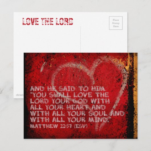 Het overgeven van alle Matteüs 22:37 Schrift Foto Briefkaart (Voorkant / Achterkant)