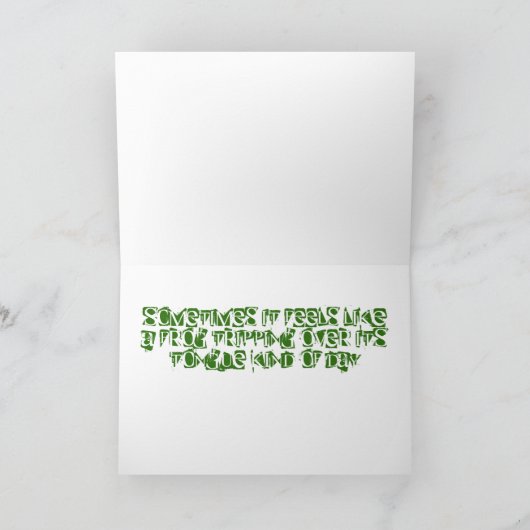 Het Overhalen van de kikker over Zijn Wenskaart Kaart (Binnen)