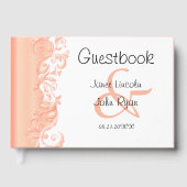 Het Overladen Versierd Satijn Guestbook van de Gastenboek (Voorkant)