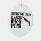 "HET OVERLEVEN VAN EEN ZOMBIE-AANVAL: 14 SHOTGUNS- KERAMISCH ORNAMENT (Rechts)