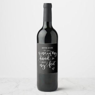 Het overleven van ISO Dog Wine Quote zwart past Kl Wijn Etiket