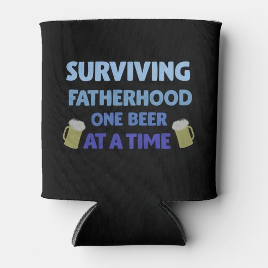 Het overleven van vaderschap één bier per keer bie blikjeskoeler (Voorkant)