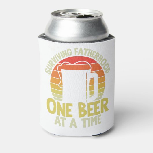 Het overleven van vaderschap één bier per keer Gif Blikjeskoeler (Blikje Achterkant)