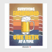 Het overleven van vaderschap één bier per keer sticker (Vel)
