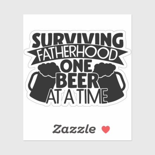 Het overleven van vaderschap één bier per keer sticker (Vel)