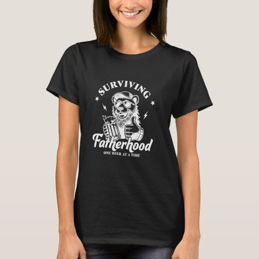 Het overleven van vaderschap één bier per keer t-shirt (Voorkant)