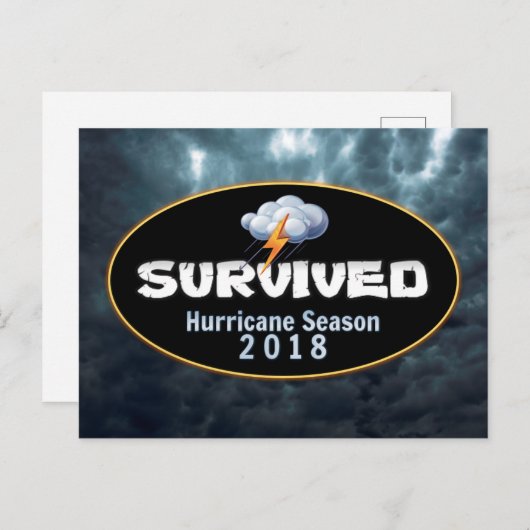 Het overlevende orkaanseizoen 2018 briefkaart (Voorkant / Achterkant)
