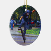 Het overlopen van het dek - Skateboarder Keramisch Ornament (Rechts)