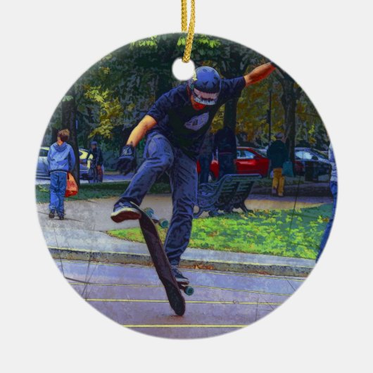 Het overlopen van het dek - Skateboarder Keramisch Ornament (Voorkant)