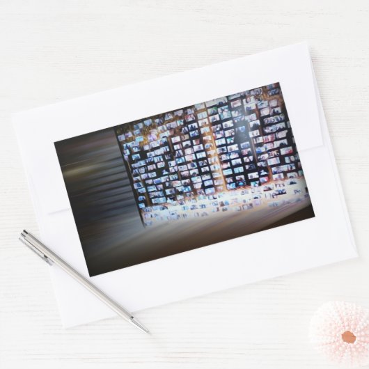 Het overschrijden van online grenzen rechthoekige sticker (Envelop)