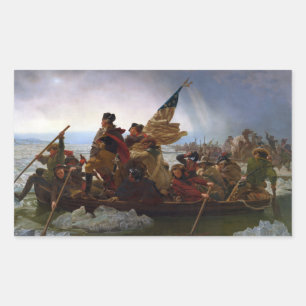 Het oversteken van de Delaware rivier, George Wash Rechthoekige Sticker