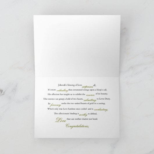 Het overtreffen van Liefde, Wenskaart Kaart (Binnen)