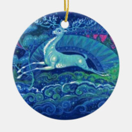 Het overweldigende Vintage Russische Blauwe Keramisch Ornament