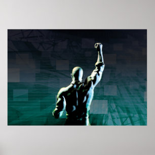 Het overwinnen van Belemmeringen met Man die Succe Poster