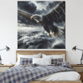 Het overwinnen van het Storm Jesaja 40:31 Canvas Afdruk (Insitu (Slaapkamer))