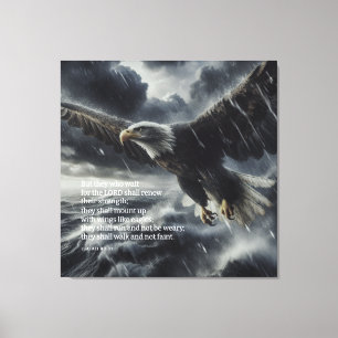 Het overwinnen van het Storm Jesaja 40:31 Canvas Afdruk