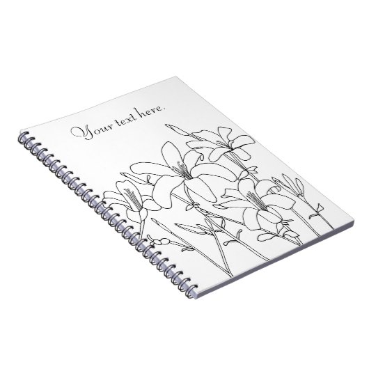 Het overzicht van de Ketting Lily drijft Aangepast Notitieboek (Rechterzijde)