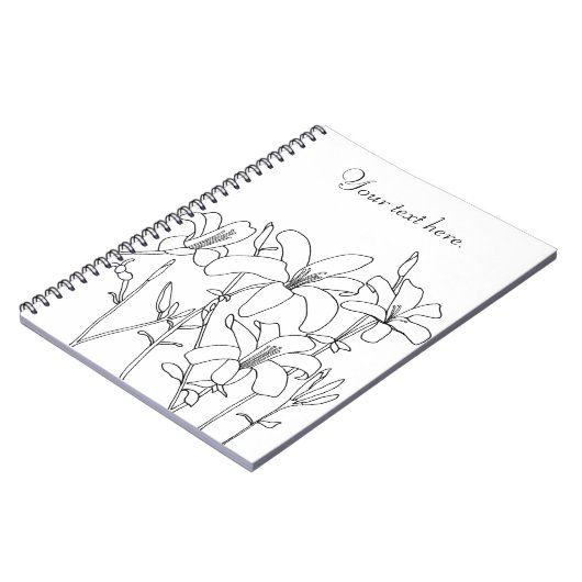 Het overzicht van de Ketting Lily drijft Aangepast Notitieboek (Linkerzijde)