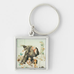 Het overzicht van de satirische Cartoon van Sanity Sleutelhanger