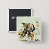 Het overzicht van de satirische Cartoon van Sanity Vierkante Button 5,1 Cm (Voorkant /achterkant)