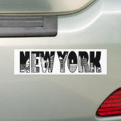 Het Overzicht van de Tekst van New York met Landma Bumpersticker (Op auto)