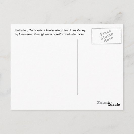 Het overzien van San Juan Valley Briefkaart (Achterkant)