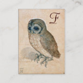 HET OWL-Monogram, antiek geel Visitekaartje (Achterkant)