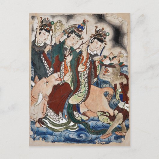 Het Ox-cijfer van het Chinese Wandschilderen van d Briefkaart (Voorkant)