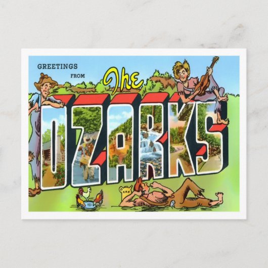 Het Ozarks  Big Letters Briefkaart (Voorkant)