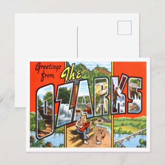 Het Ozarks  Big Letters Briefkaart (Voorkant / Achterkant)