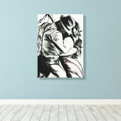 Het paar dansen, zwart-wit canvas print, (Insitu (Houten vloer))