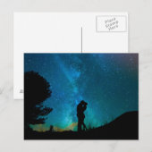 Het Paar die van de nacht Romantische Kleurrijke Briefkaart (Voorkant / Achterkant)