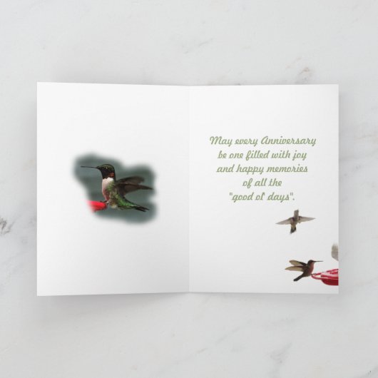 Het Paar van de kolibrie op voeder om het even Kaart (Binnen)