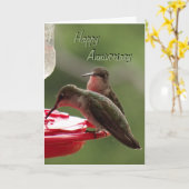 Het Paar van de kolibrie op voeder om het even Kaart (Gele Bloem)