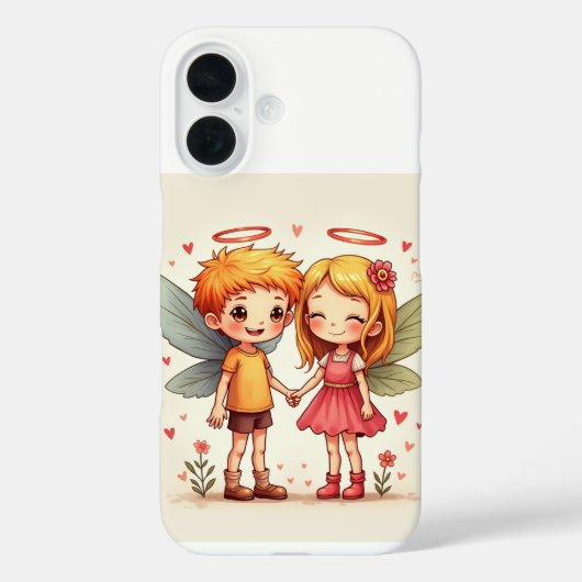 Het paar van de liefde fee iPhone 16 Hoesjes (Achterkant)