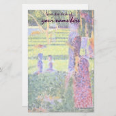 Het Paar van Georges Seurat,  Pointillisme Briefpapier (Voorkant / Achterkant)
