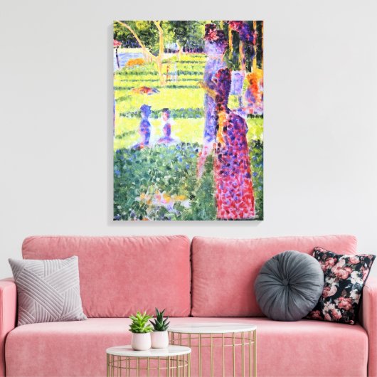 Het Paar van Georges Seurat,  Pointillisme Canvas Afdruk (Insitu (Woonkamer))
