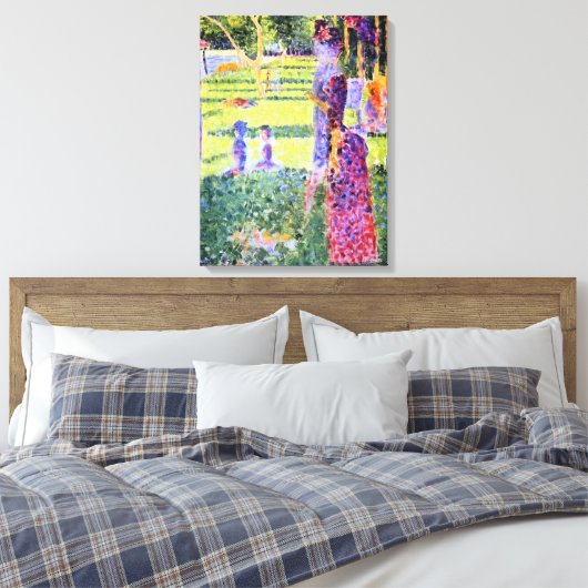 Het Paar van Georges Seurat,  Pointillisme Canvas Afdruk (Insitu (Slaapkamer))